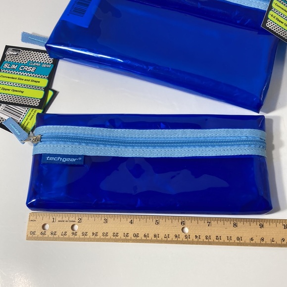 Blue Makeup Bag Pencil Case Zipper Organizer - Picture 5 of 11